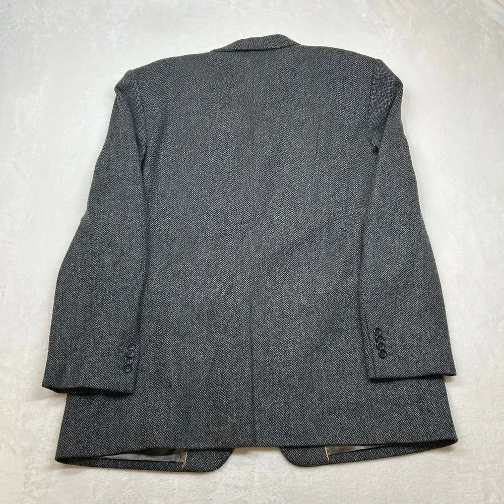 Banana Republic Tweed Sport Coat Mens‎ 44R 44 Grey Herringbone Wool
